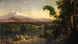 Frederic Edwin Church Figures in an Ecuadorian Landscape painting